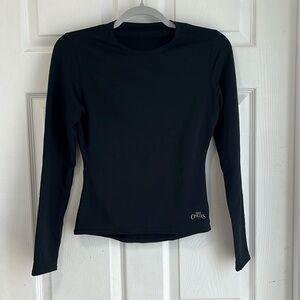 HOT CHILLYS Women’s Small Black Crewneck top midweight body fit Base Layer.